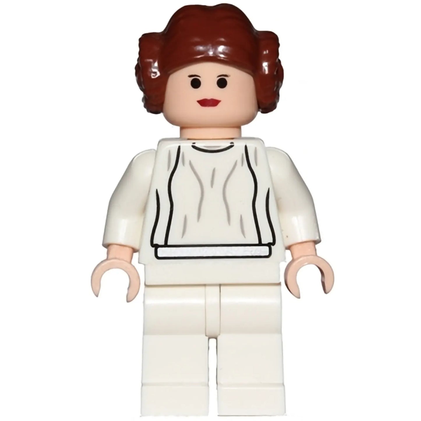 Minifigur sw0175 - Prinzessin Leia - Helles Nougat, weißes Kleid, kleine Augen