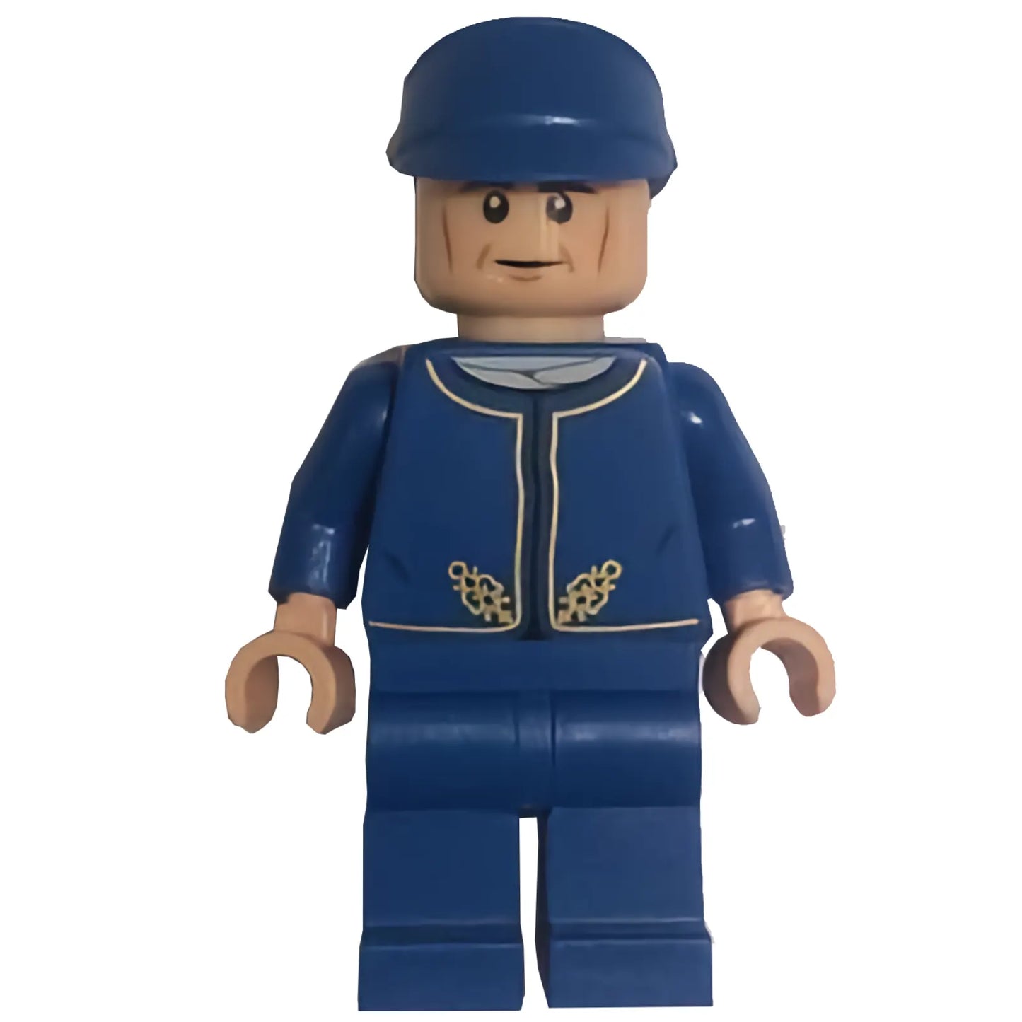 Minifigur sw0611 - Bespin Guard - Heller Nougatkopf, detaillierter Goldrand