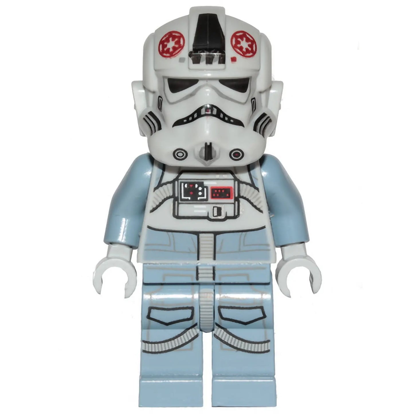 Minifig sw1104 - AT-AT Driver - Dark Red Imperial Logo, Cheek Lines, Frown