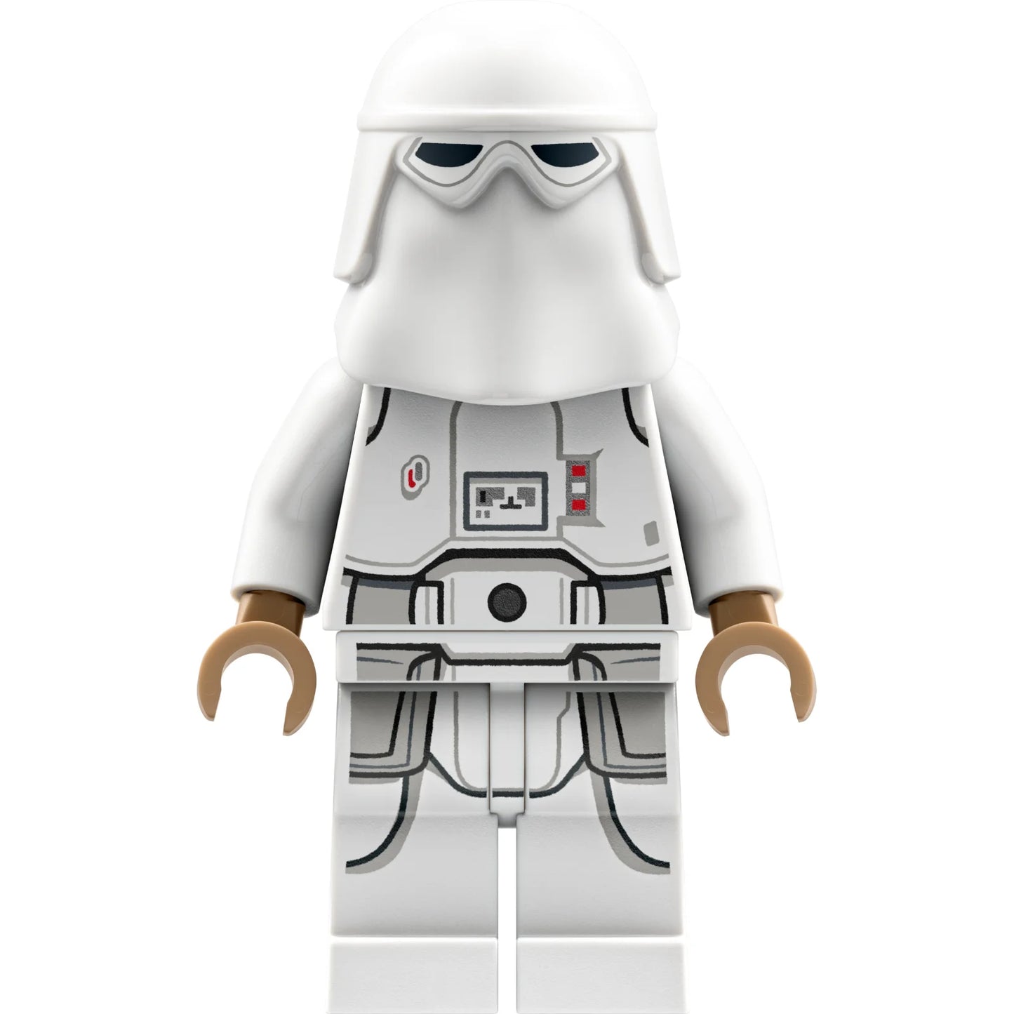 Minifig sw1179 - Snowtrooper - Male, Printed Legs, Dark Tan Hands, Reddish Brown Head, Grimace