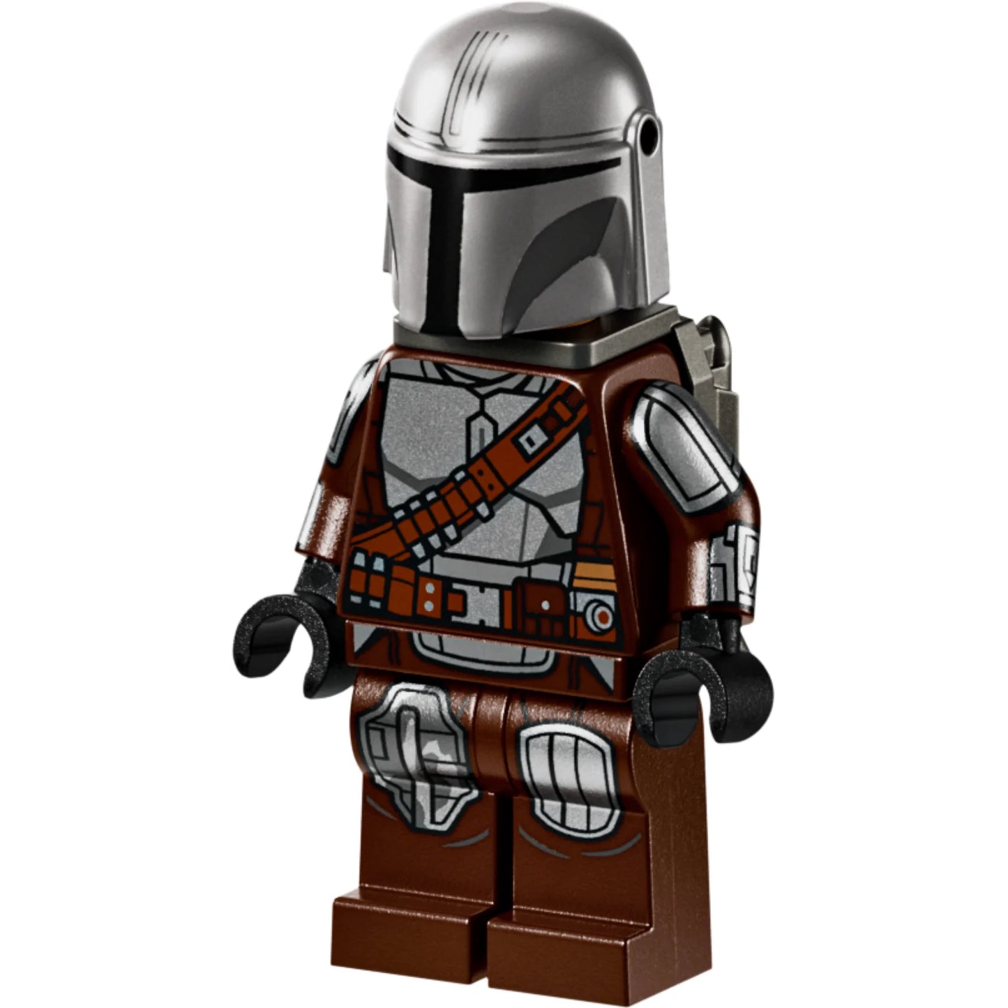Minifig sw1258 - The Mandalorian / Din Djarin / 'Mando' - Silver Beskar Armor, Jet Pack, Helmet with Top Lines