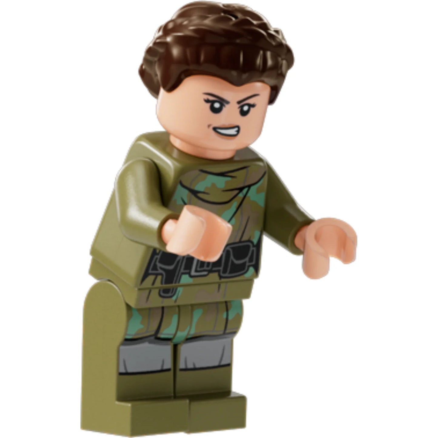 Minifig sw1296 - Princess Leia - Olive Green Endor Outfit, Hair