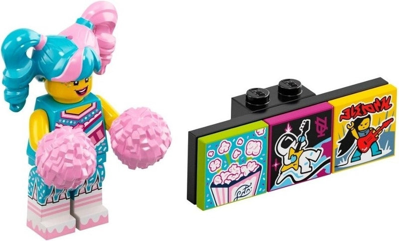 Set vidbm01-10 - Cotton Candy Cheerleader, Vidiyo Bandmates, Series 1 (Complete Set with Stand and Accessories)