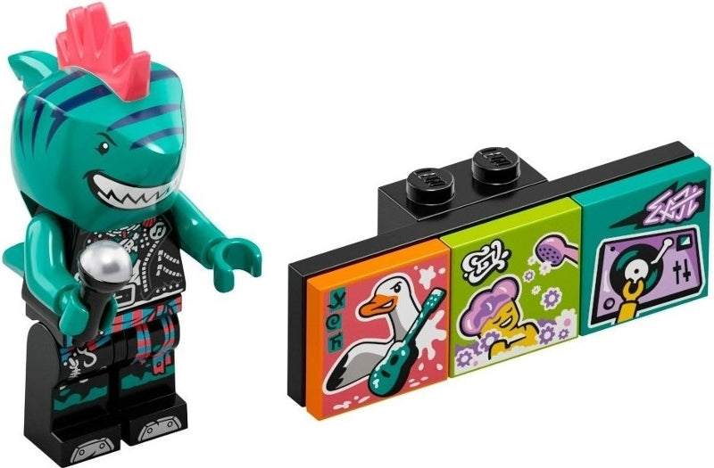 Set vidbm01-3 – Shark Singer, Vidiyo Bandmates, Serie 1 (Komplettset mit Ständer und Zubehör)