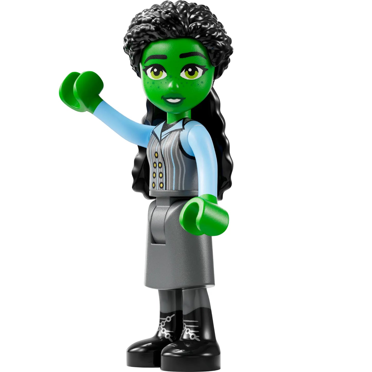 Minifig wck003 - Elphaba - Dark Bluish Gray Skirt, Black Boots