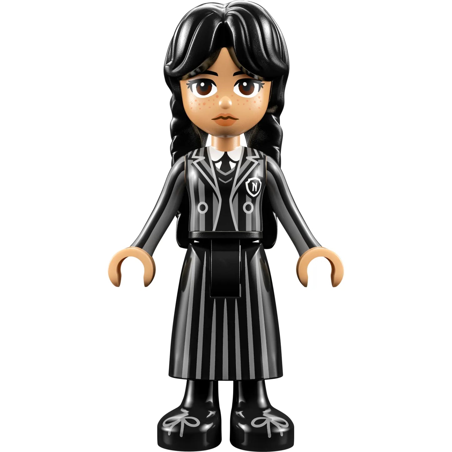 Minifig wed001 - Wednesday Addams - Black Striped School Uniform