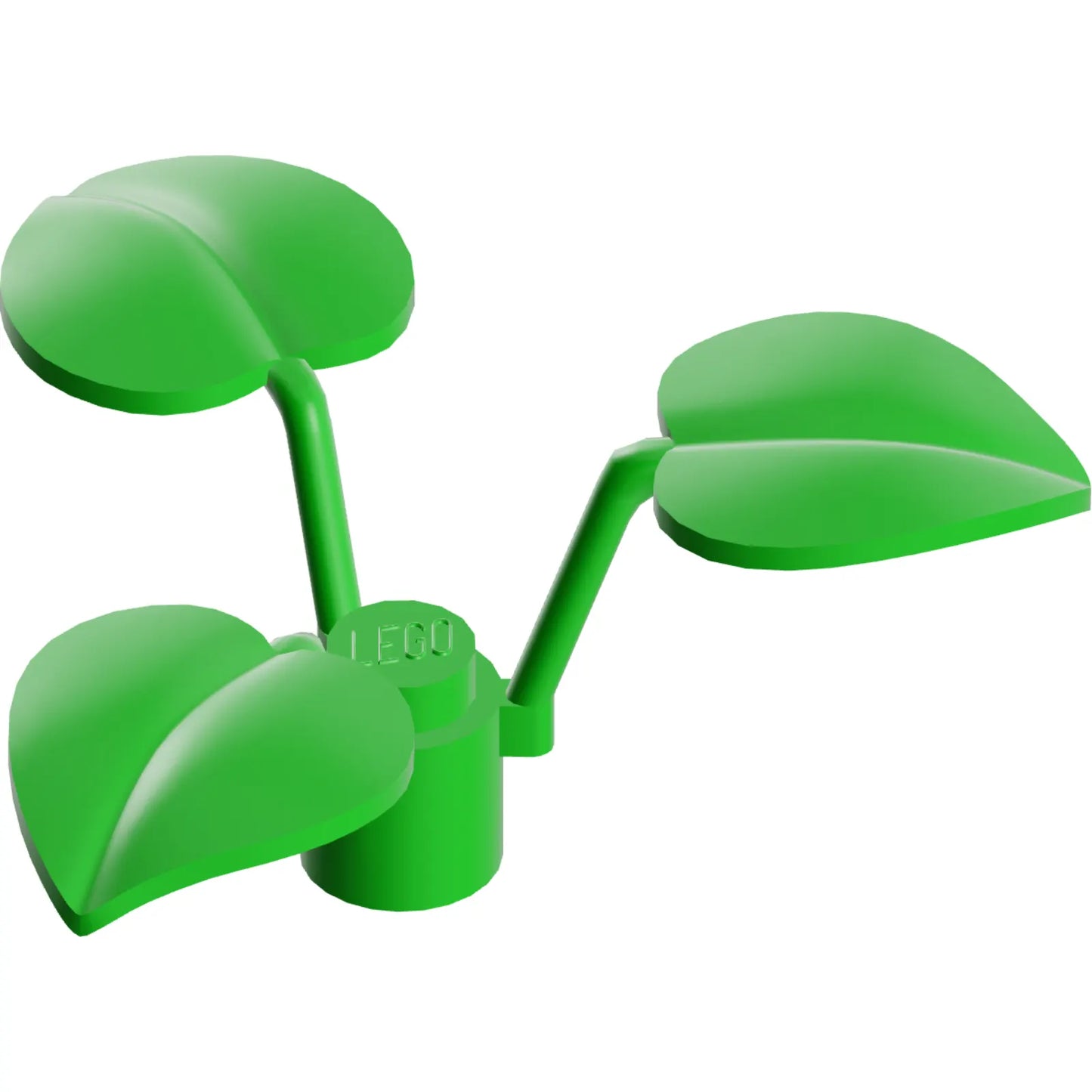 Part x8 - Plant Stem with Stud and 3 Large Leaves