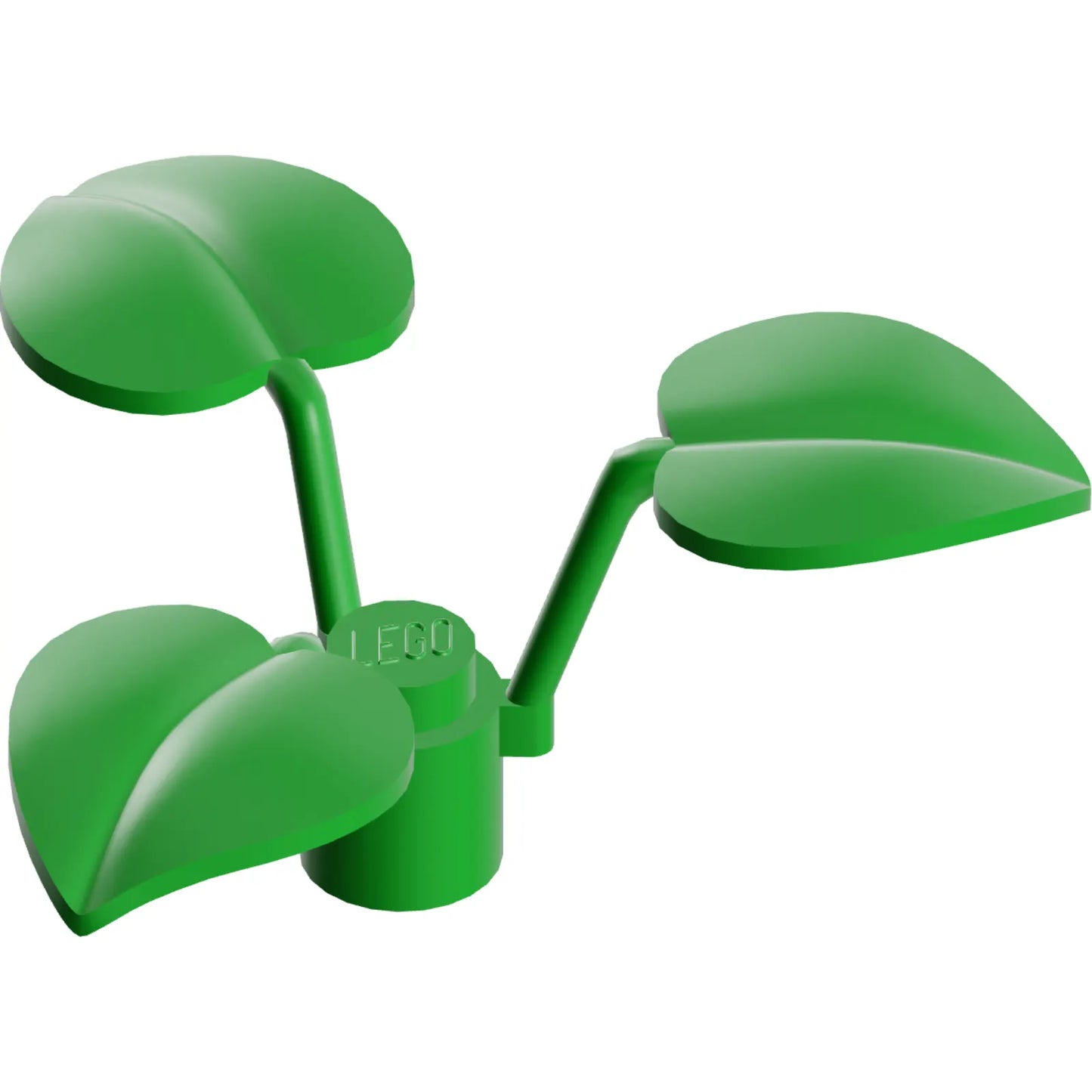 Part x8 - Plant Stem with Stud and 3 Large Leaves