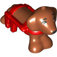 Part 100559pb03 - Dog, Friends, Dachshund with Molded Red Wheelchair Harness and Printed Eyes and Black Nose Pattern (Pickle)