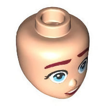 Part 101116 - Mini Doll, Head Friends with Thick Dark Red Eyebrows, Medium Azure Eyes, Nougat Lips, and Open Mouth with Top Teeth Pattern