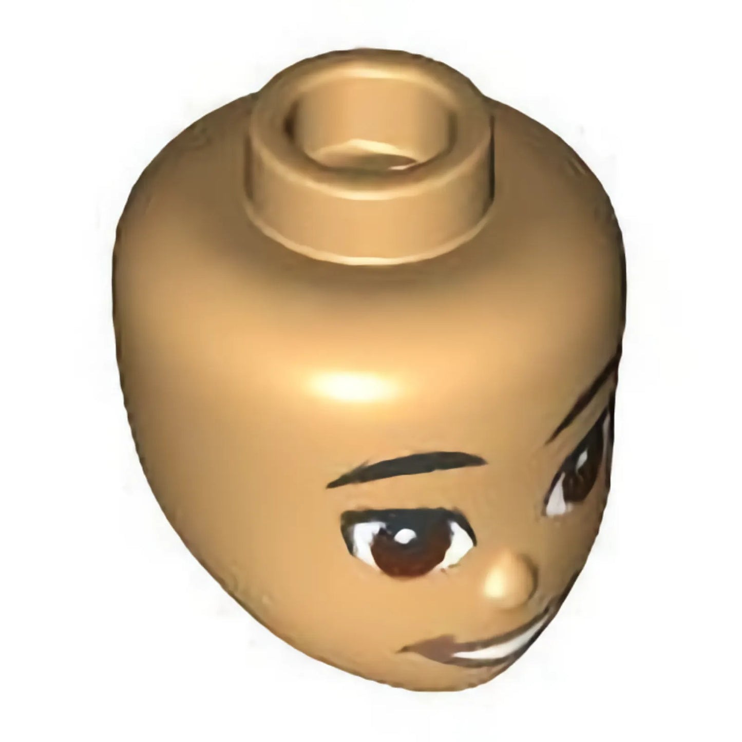Part 101222 - Mini Doll, Head Friends Male with Black Eyebrows, Reddish Brown Eyes, and Open Mouth Smile with Teeth Pattern