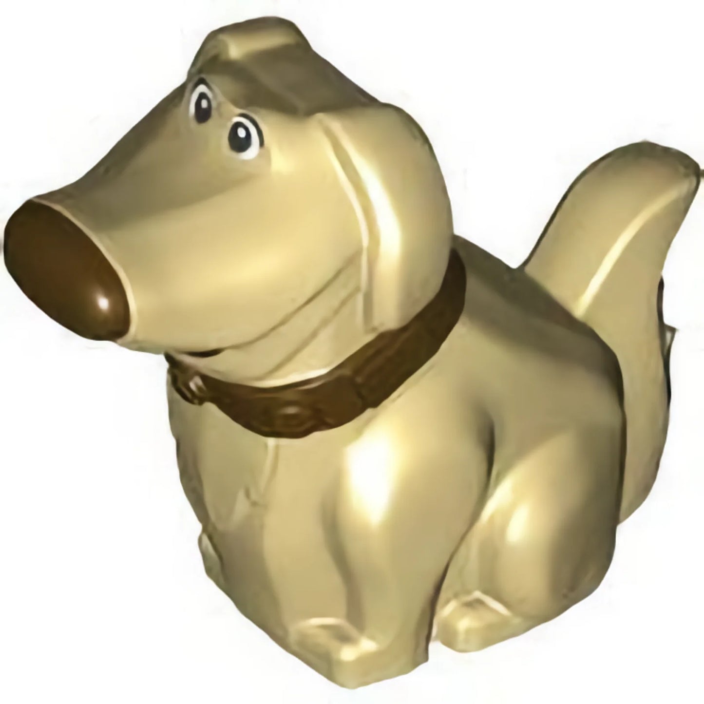 Part 101660pb01 - Dog, Golden Retriever Dug with Molded Dark Brown Collar and Nose and Printed Eyes and Mouth Pattern