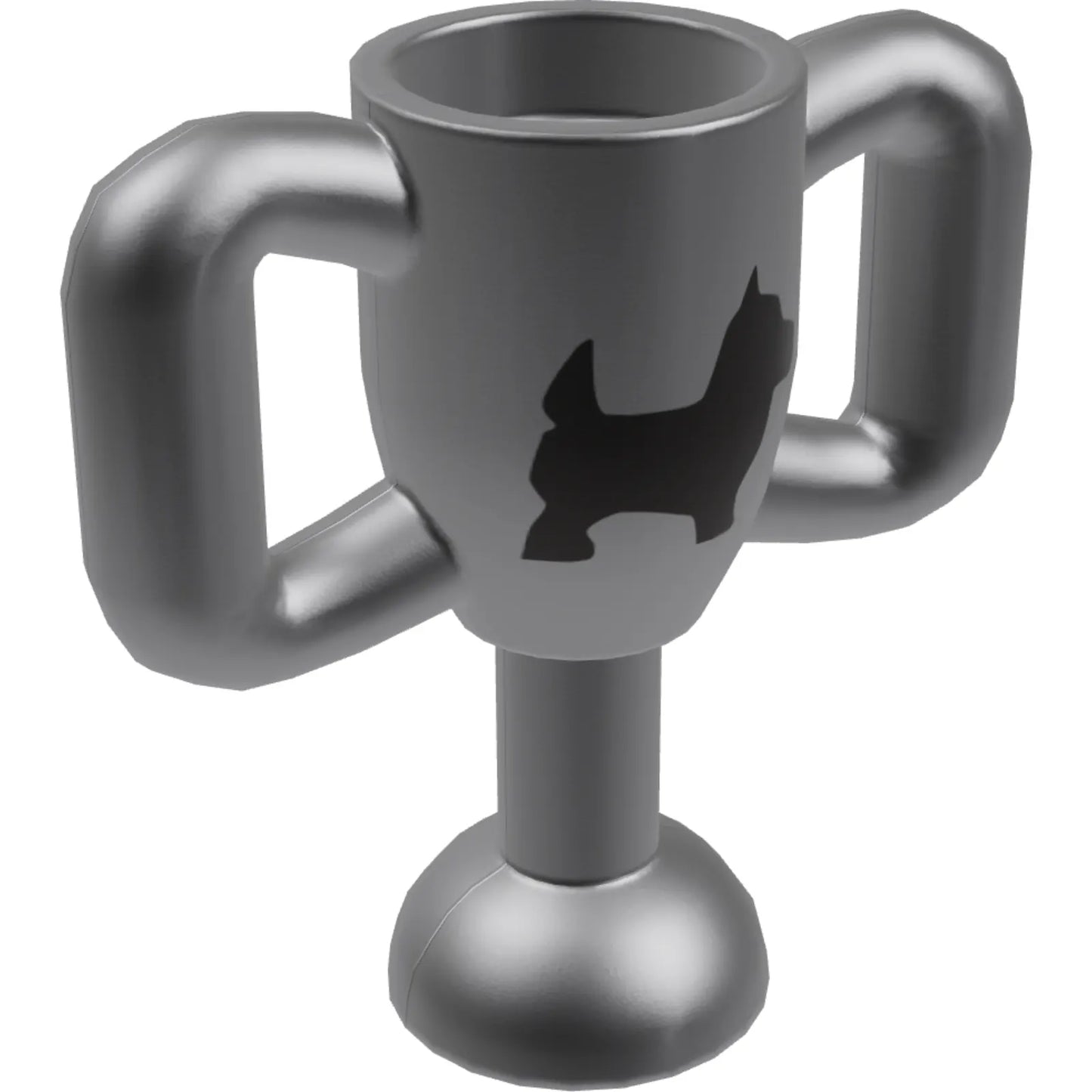 Part 10172pb001 - Minifigure, Utensil Trophy Cup Small with Silver Terrier Dog Pattern