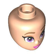 Teil 101799 – Minipuppe, Head Friends mit mittelbraunen Augenbrauen und Lidschatten, mittellavendelfarbenen Augen, dunkelrosa Lippen und offenem Lächeln mit Zahnmuster