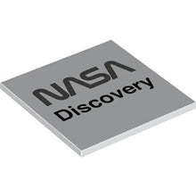 Part 10202pb029 - Tile 6 x 6 with Bottom Tubes with 'NASA' and 'Discovery' Pattern