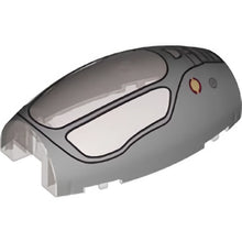 Part 10312pb08 - Windscreen 10 x 6 x 3 Bubble Canopy Double Tapered with Square Front Cutout with Light Bluish Gray Jedi Starfighter and Two Red Triangles on Top Pattern