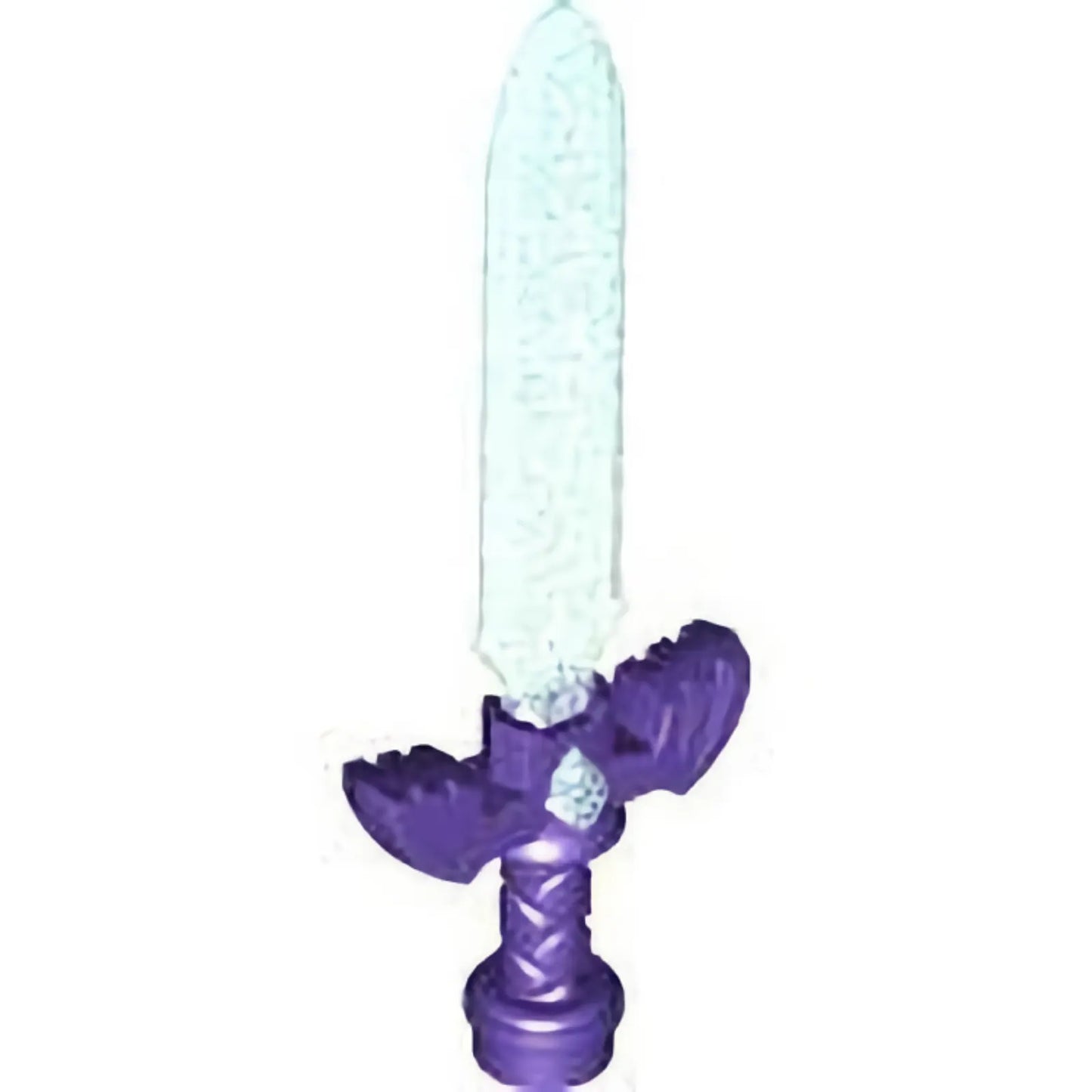 Part 105006pb01 - Minifigure, Weapon Sword, Greatsword with Ornate Hilt with Molded Satin Trans-Light Blue Blade and Gem Pattern (The Legend of Zelda Master Sword)