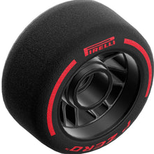 Part 105162pb03 - Wheel 24 x 13.4 with Pin Hole with Molded Black Hard Rubber Tire and Printed Red 'PIRELLI', 'P ZERO' and Arcs Pattern