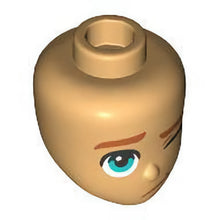 Part 105955 - Mini Doll, Head Friends with Dark Orange Eyebrows, Mouth and Chin Dimple, Dark Turquoise Right Eye and Closed Left Eye Pattern