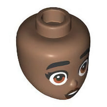 Part 106009 - Mini Doll, Head Friends with Black Eyebrows and Eyelashes, Wide Shocked Dark Orange Eyes, Reddish Brown Lips, and Open Mouth with Teeth Pattern