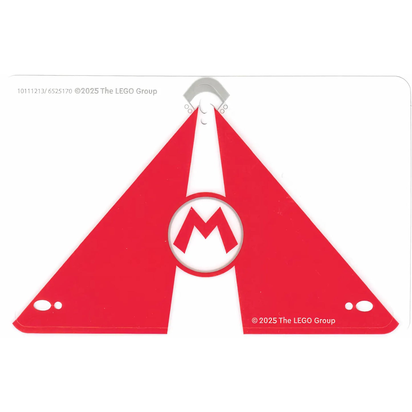 Part 111213 - Plastic Sail 15 x 10 with Red and White Triangles and Super Mario Capital Letter M in Circle Pattern