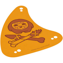 Part 113952 - Cloth Sail Triangular 8 x 10 with Dark Orange Kakamora Head and Crossed Spears with Reddish Brown Outline Pattern