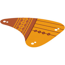 Part 113955 - Cloth Sail Triangular 8 x 10 with Reddish Brown Lines, Flowers and Zigzags on Dark Orange Background Pattern