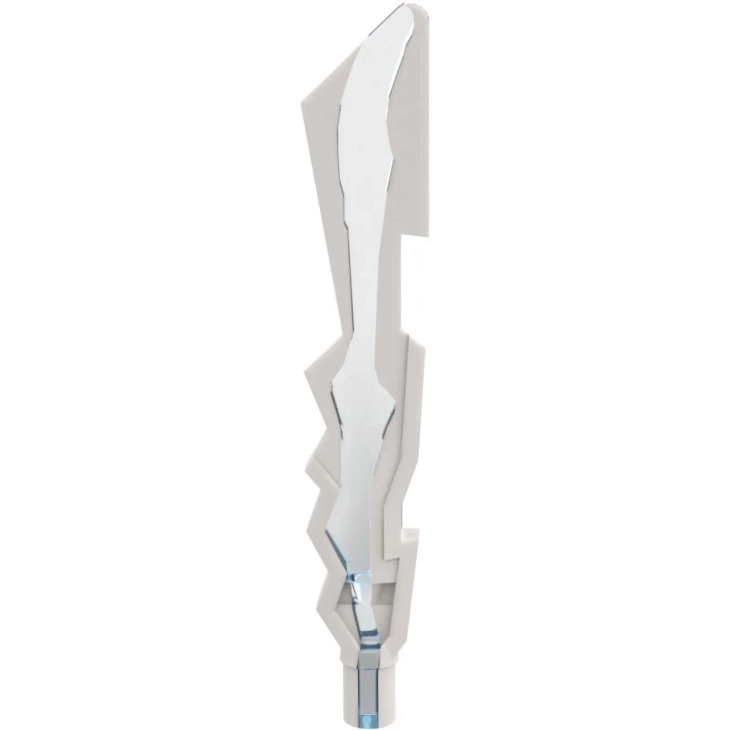Part 11439pb04 - Minifigure, Weapon Sword, Jagged Edges with Marbled Trans-Medium Blue Pattern
