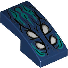 Part 11477pb124 - Slope, Curved 2 x 1 x 2/3 with 4 White Eyes, Dark Turquoise Hair Pattern