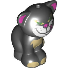 Part 11602pb07 - Cat, Friends / Elves, Sitting with Dark Pink Ears, Nose and Tongue, White Face, Green Eyes, and Bright Light Yellow Patches Pattern (Lucifer)