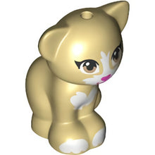 Part 11602pb09 - Cat, Friends / Elves, Sitting with Medium Nougat Eyes, Dark Pink Nose and Mouth, and White Patches Pattern
