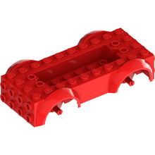 Part 11650c01 - Vehicle, Base 5 x 10 x 2 1/2 with Mudguards and 6 x 2 Recessed Center with 3 Holes with (Same Color) Wheels Holders Attached