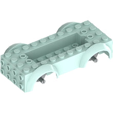 Part 11650c02 - Vehicle, Base 5 x 10 x 2 1/2 with Mudguards and 6 x 2 Recessed Center with 3 Holes with Light Bluish Gray Wheels Holders Attached