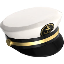 Part 12895pb05 - Minifigure, Headgear Cap, Captain with Sailor Black Visor, Gold Braid and Anchor Pattern