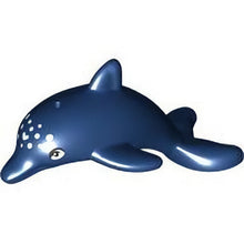 Part 13392pb05 - Dolphin, Friends / Elves, Jumping with Bottom Axle Holder with Light Aqua Eyes and White Heart and Spots Pattern