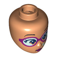 Part 1425 - Mini Doll, Head Friends with Black Eyebrows, Magenta Goggles and Lips, White Bubbles (Underwater) Pattern