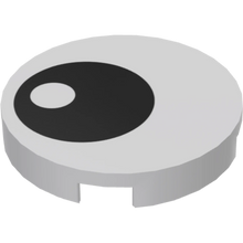 Part 14769pb004 - Tile, Round 2 x 2 with Bottom Stud Holder with Black Eye with Pupil Pattern