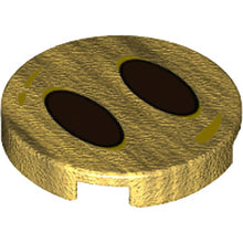 Part 14769pb108 - Tile, Round 2 x 2 with Bottom Stud Holder with Dark Brown Ovals Pattern