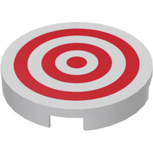 Part 14769pb186 - Tile, Round 2 x 2 with Bottom Stud Holder with Red Circles Pattern