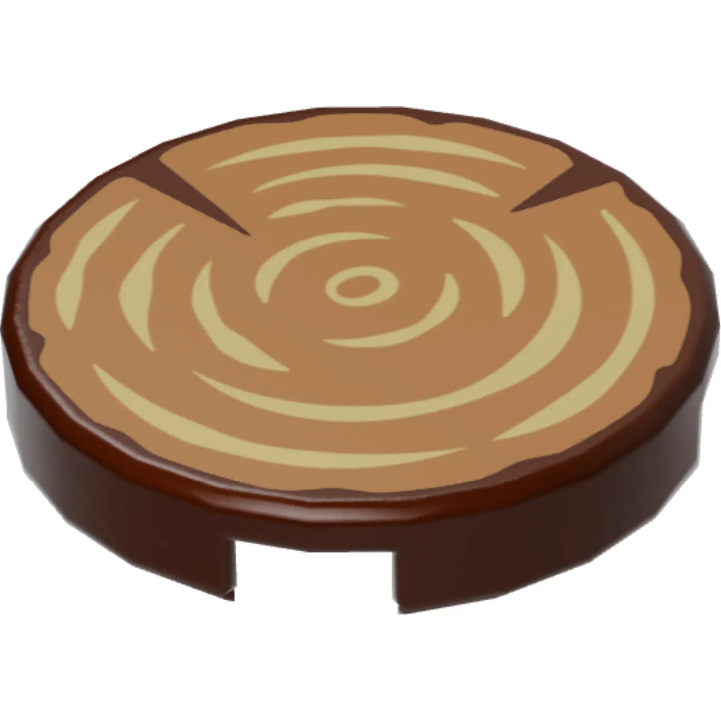 Part 14769pb196 - Tile, Round 2 x 2 with Bottom Stud Holder with Tree Stump / Wood Grain Pattern