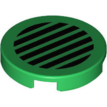 Part 14769pb318 - Tile, Round 2 x 2 with Bottom Stud Holder with Black Grille Pattern