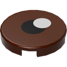 Part 14769pb320 - Tile, Round 2 x 2 with Bottom Stud Holder with Black Pupil and White Glint Pattern