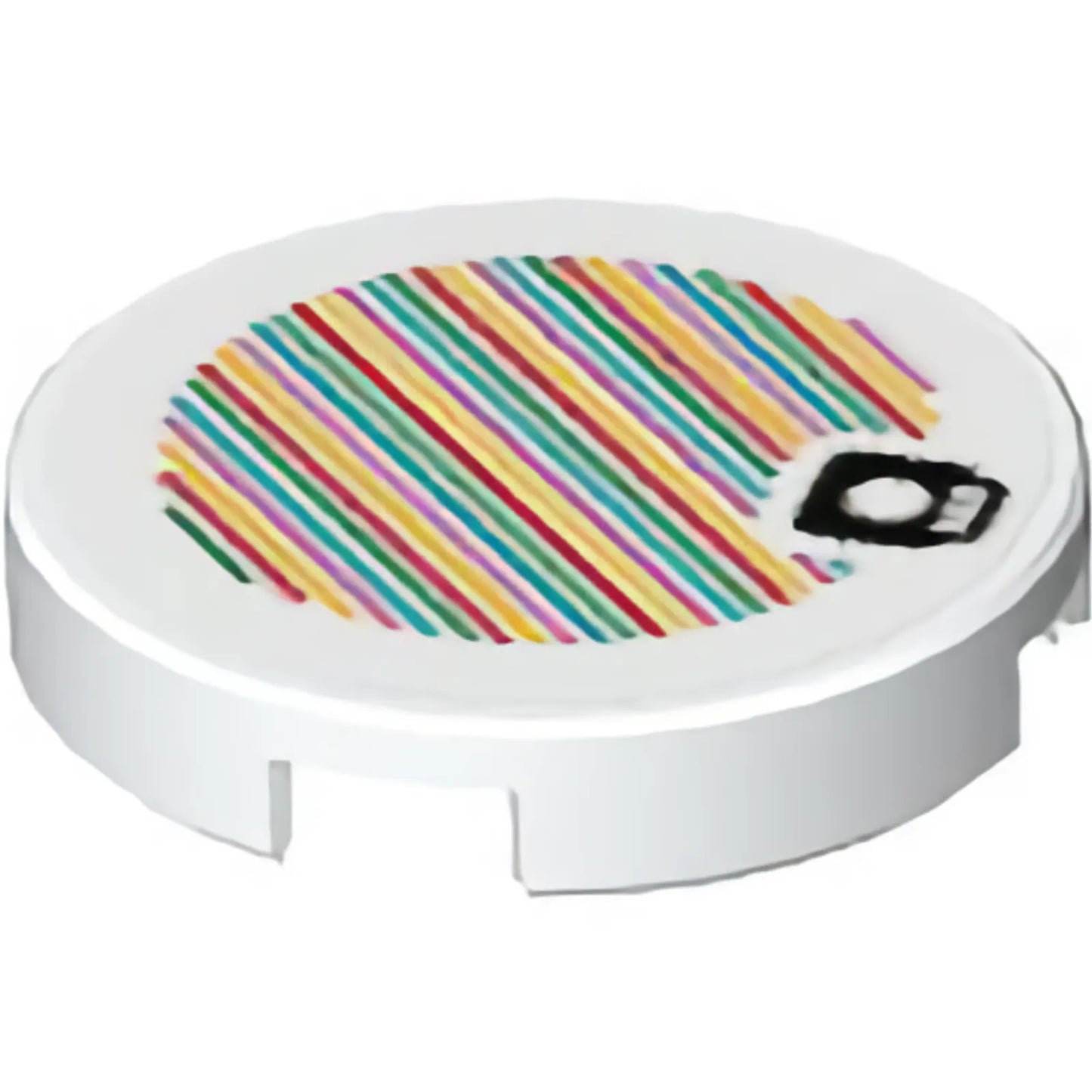Part 14769pb338 - Tile, Round 2 x 2 with Bottom Stud Holder with Super Mario Scanner Code Super Mushroom Pattern (Sticker) - Sets 30385 / 40414 / 71366 / 71418