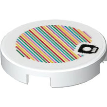Part 14769pb338 - Tile, Round 2 x 2 with Bottom Stud Holder with Super Mario Scanner Code Super Mushroom Pattern (Sticker) - Sets 30385 / 40414 / 71366 / 71418