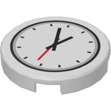 Part 14769pb356 - Tile, Round 2 x 2 with Bottom Stud Holder with Clock and Red and Black Hands Pattern