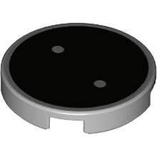 Part 14769pb449 - Tile, Round 2 x 2 with Bottom Stud Holder with Metallic Silver ':' Colon Pattern