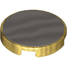 Part 14769pb509 - Tile, Round 2 x 2 with Bottom Stud Holder with Chrome Silver Mirror Pattern (Sticker) - Set 43207