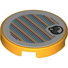 Part 14769pb546 - Tile, Round 2 x 2 with Bottom Stud Holder with Super Mario Scanner Code Fruit Pattern (Sticker) - Sets 30509 / 71403 / 71406 / 71418