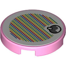 Part 14769pb550 - Tile, Round 2 x 2 with Bottom Stud Holder with Super Mario Scanner Code Fruit Pattern (Sticker) - Set 71408
