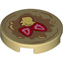 Part 14769pb613 - Tile, Round 2 x 2 with Bottom Stud Holder with Pancake with Strawberries and Butter Pattern
